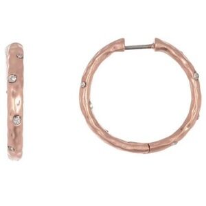 Kate Spade Hammered CZ Rose Gold Hoops